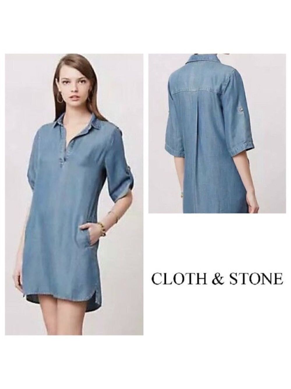 Cloth + Stone Arcata Tunic Dress Lyocell Size XS